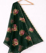 Floral organza dupatta