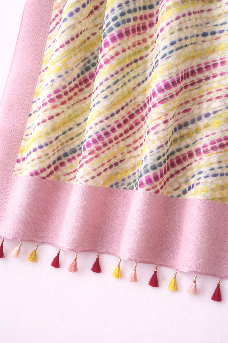 Pink banarasi dupatta