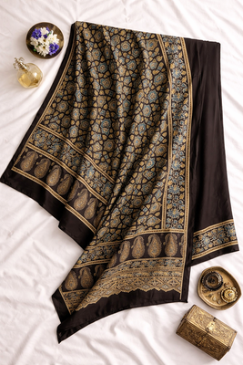 Modal silk ajrakh dupatta 3