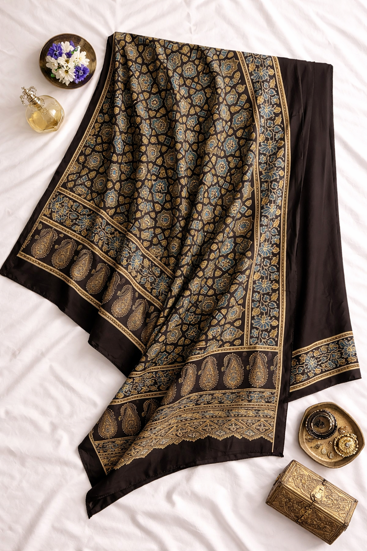 Modal silk ajrakh dupatta