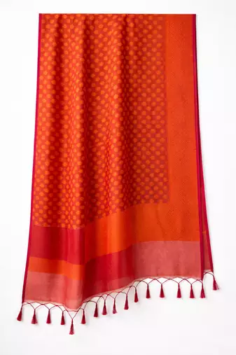 Orange banarasi dupatta
