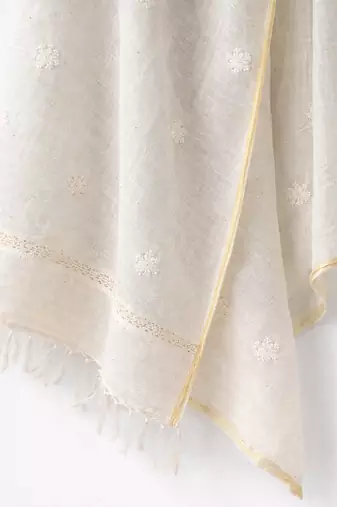 Chikan cotton dupatta