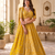 yellow color Zari Work Figure pattern weaving silk blend Lehenga Choli set