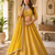 yellow color Zari Work Figure pattern weaving silk blend Lehenga Choli set
