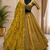 yellow color Zari Work Figure pattern weaving silk blend Lehenga Choli set