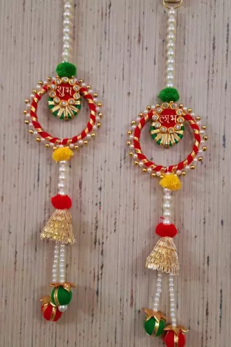 traditional shubh labh wall hanging for main door decor perfect for home decor (pack of 2)