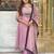 pink color embroidery and thread work with hand stitched beads and latkan work silk blend kurti set