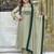 sea green color embroidery and thread work with hand stitched beads and latkan work silk blend kurti set