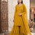 mustard color embroidery and sequince work georgette salwar suit