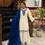 white color embroidery thread work silk blend kurti palazzo set