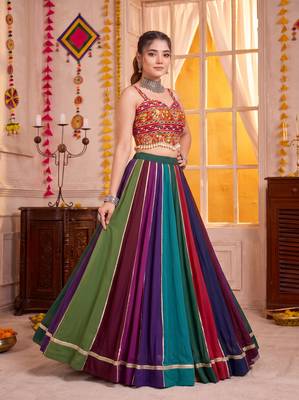 Multicolor Georgette Navratri Lehenga Choli Set 3
