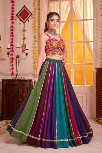 Multicolor Georgette Navratri Lehenga Choli Set