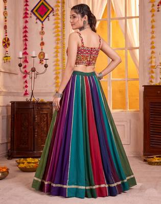 Multicolor Georgette Navratri Lehenga Choli Set 4