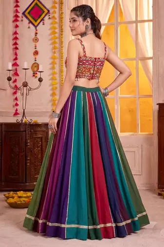 Multicolor Georgette Navratri Lehenga Choli Set