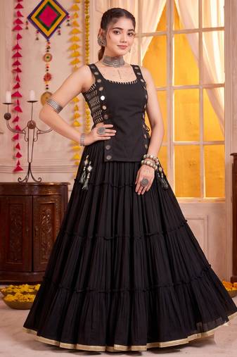 Black Georgette Navratri Lehenga Choli Set