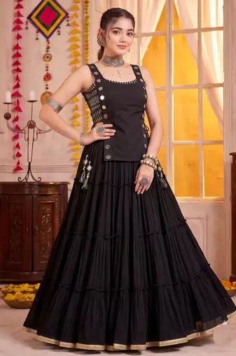 Black Georgette Navratri Lehenga Choli Set