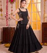 Black Georgette Navratri Lehenga Choli Set