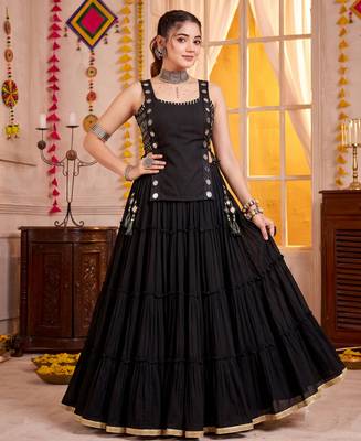 Black Georgette Navratri Lehenga Choli Set 2