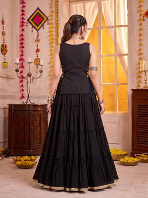 Black Georgette Navratri Lehenga Choli Set 4