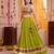 Olive Green Cotton Navratri Lehenga Choli Set