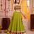 Olive Green Cotton Navratri Lehenga Choli Set