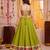 Olive Green Cotton Navratri Lehenga Choli Set