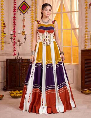 Multicolor Soft Rayon Navratri Lehenga Choli Set 1