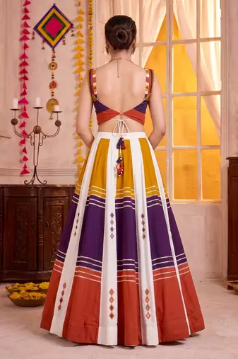 Multicolor Soft Rayon Navratri Lehenga Choli Set