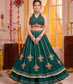 Green Lightweight Navratri Lehenga Choli Set