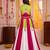 Multicolor Rayon Navratri Lehenga Choli With Koti Set
