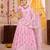 Baby Pink Tabby Silk Navratri Lehenga Choli Dupatta Set