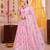 Baby Pink Tabby Silk Navratri Lehenga Choli Dupatta Set