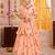 Peach Tabby Silk Navratri Lehenga Choli Dupatta Set