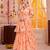 Peach Tabby Silk Navratri Lehenga Choli Dupatta Set