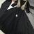 black color plain work faux georgette gown set