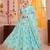 Sky Blue Tabby Silk Navratri Special Premium Designer Lehenga Choli Dupatta Set