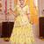 Yellow Tabby Silk Navratri Lehenga Choli Dupatta Set