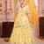 Yellow Tabby Silk Navratri Lehenga Choli Dupatta Set