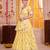 Yellow Tabby Silk Navratri Lehenga Choli Dupatta Set