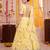 Yellow Tabby Silk Navratri Lehenga Choli Dupatta Set