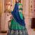 Rama Green Tussar Silk Navratri Lehenga Choli Dupatta Set