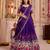 Purple Tussar Silk Navratri Lehenga Choli Dupatta Set