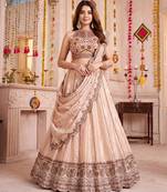 Cream Spider Crush Navratri Lehenga Choli Dupatta Set