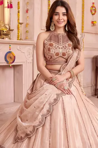 Cream Spider Crush Navratri Lehenga Choli Dupatta Set