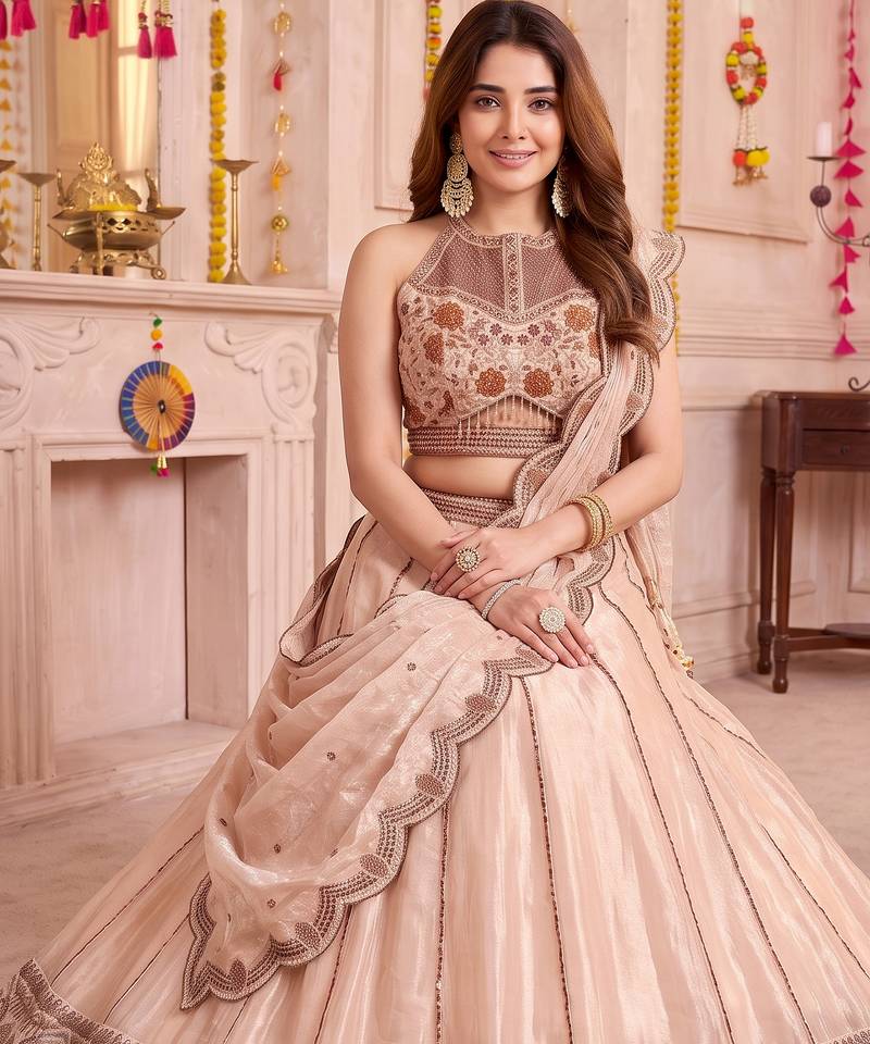 Cream Spider Crush Navratri Lehenga Choli Dupatta Set