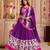 Purple Rayon Navratri Lehenga Choli Dupatta Set