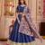 Blue Chanderi Navratri Lehenga Choli Dupatta Set