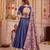 Blue Chanderi Navratri Lehenga Choli Dupatta Set