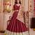 Maroon Pure Chanderi Navratri Special Premium Designer Lehenga Choli Dupatta Set