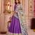 Purple Chanderi Navratri Lehenga Choli Dupatta Set